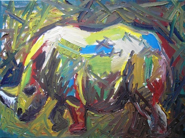 Colorful Rhino | Paul Filenko | 2003 | Oil on Canvas | Pittsburgh, PA