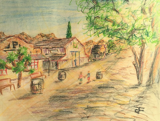Cowboyland | Paul Filenko | 2017 | Colored Pencils on Paper | Pioneertown, CA

