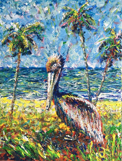 Pelican | Paul Filenko | 2019 | Acrylic on Canvas | San Diego, CA